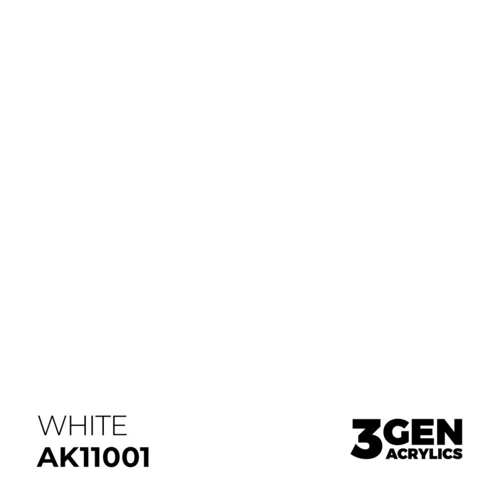 西班牙 AK 3GEN 第三代水性壓克力顏料 白色 WHITE AK11001 INTENSE 黃標系列-細節圖3