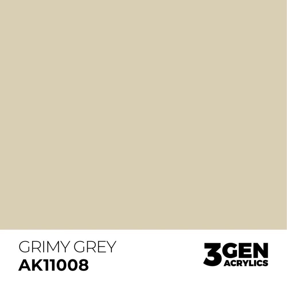 西班牙 AK 3GEN 第三代水性壓克力顏料 濁灰色 GRIMY GREY AK11008 STANDARD 橘標-細節圖3