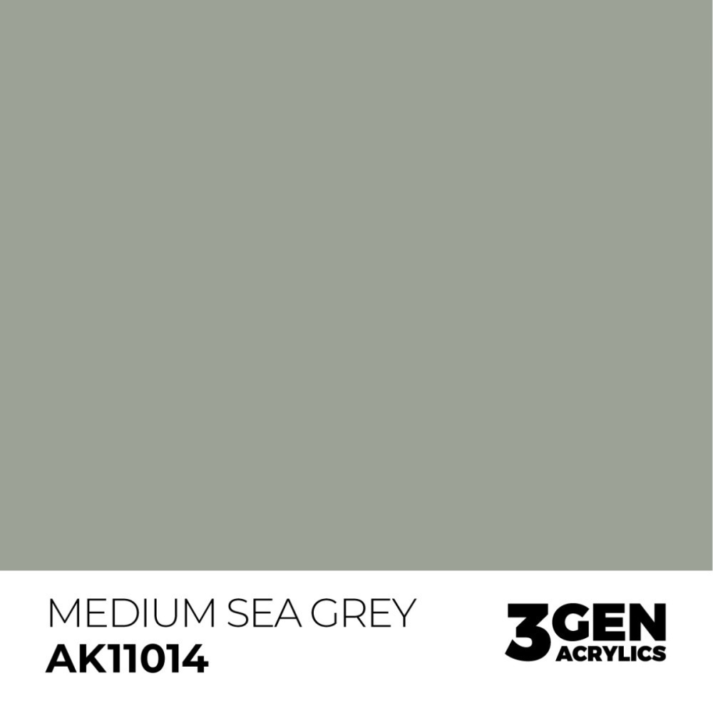 西班牙 AK 3GEN 第三代水性壓克力顏料 中階海灰色 MEDIUM SEA GREY AK11014 橘標-細節圖3
