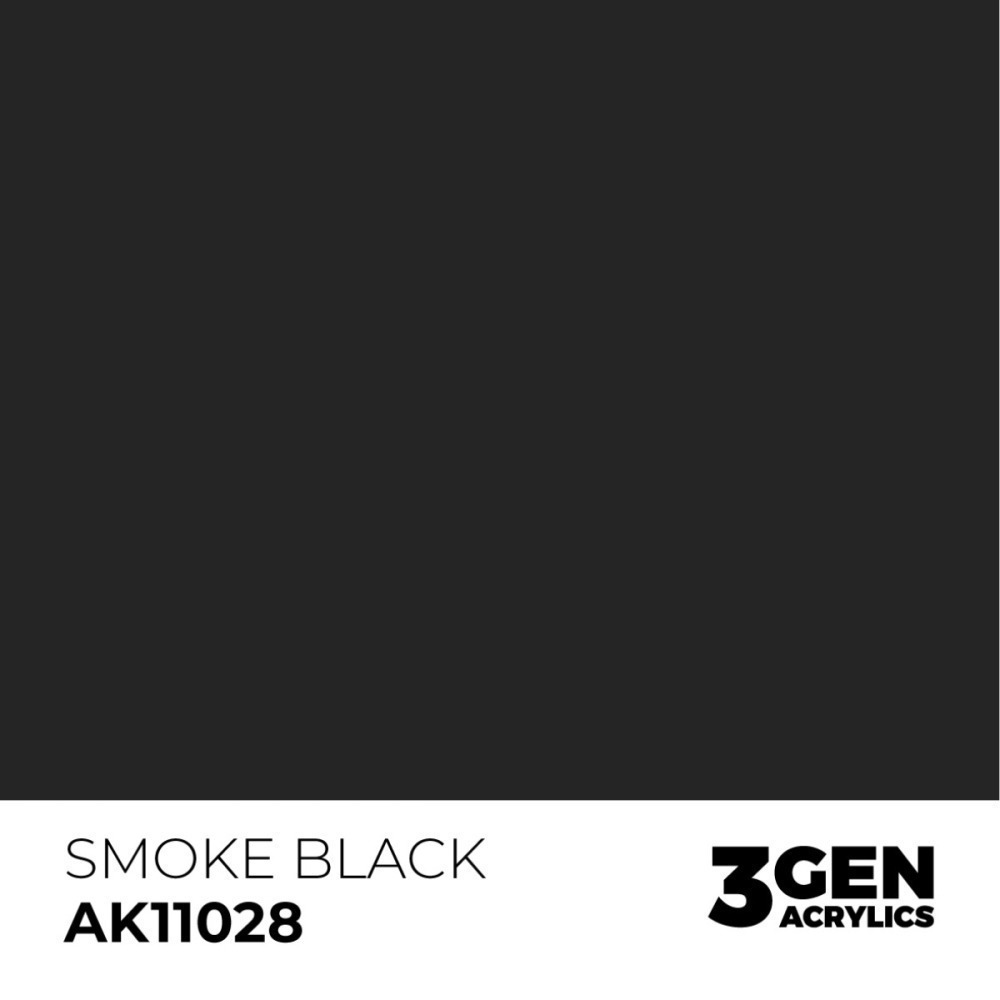 西班牙 AK 3GEN 第三代水性壓克力顏料 煙黑色 SMOKE BLACK AK11028 橘標-細節圖3