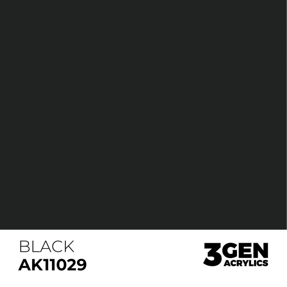 西班牙 AK 3GEN 第三代水性壓克力顏料 黑色 BLACK AK11029 INTENSE 黃標-細節圖3