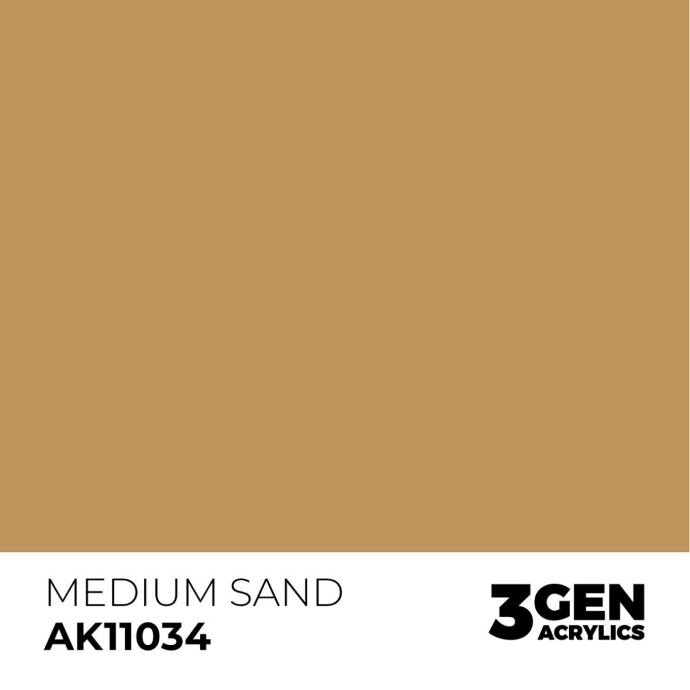 西班牙 AK 3GEN 第三代水性壓克力顏料 中階沙色 MEDIUM SAND AK11034 橘標-細節圖3