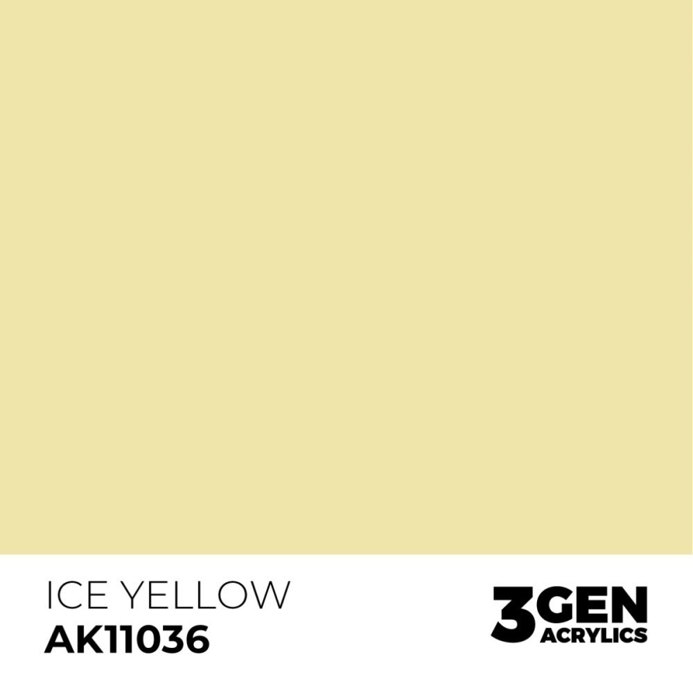 西班牙 AK 3GEN 第三代水性壓克力顏料 冰黃色 ICE YELLOW AK11036 STANDARD 橘標-細節圖3