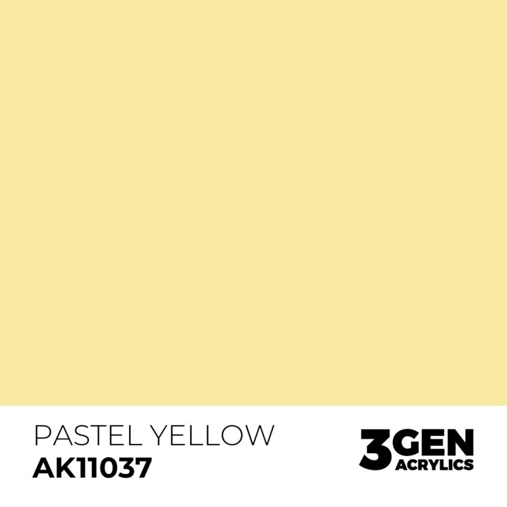西班牙 AK 3GEN 第三代水性壓克力顏料 粉黃色 PASTEL YELLOW AK11037 PASTEL 藍標-細節圖3