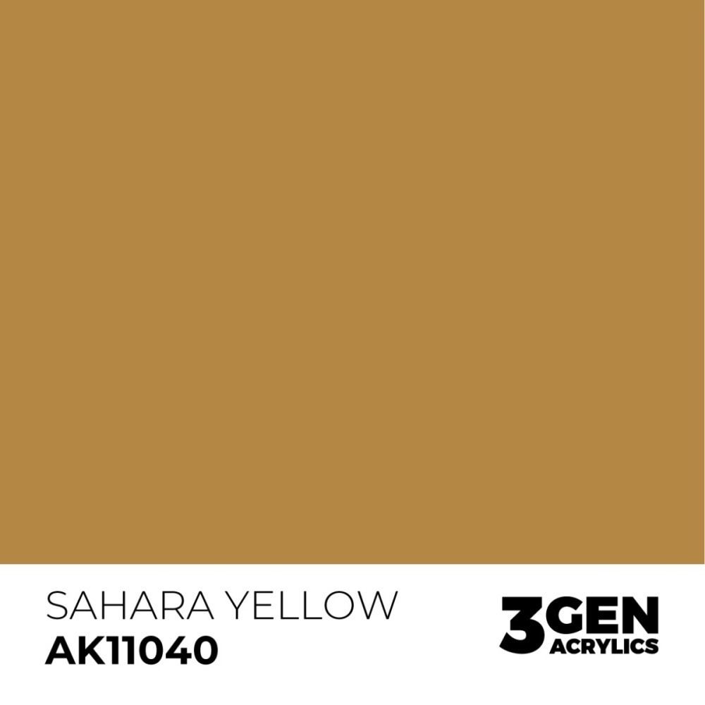 西班牙 AK 3GEN 第三代水性壓克力顏料 撒哈拉黃色 SAHARA YELLOW AK11040 橘標-細節圖3
