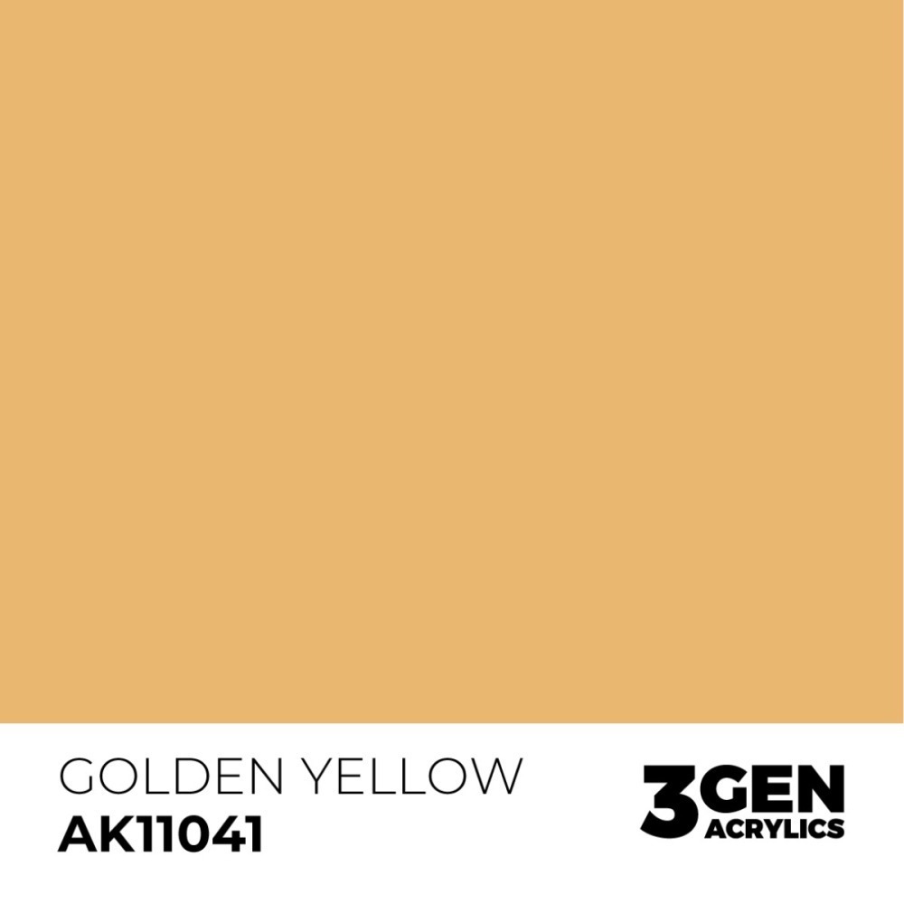 西班牙 AK 3GEN 第三代水性壓克力顏料 金黃色 GOLDEN YELLOW AK11041 橘標-細節圖3