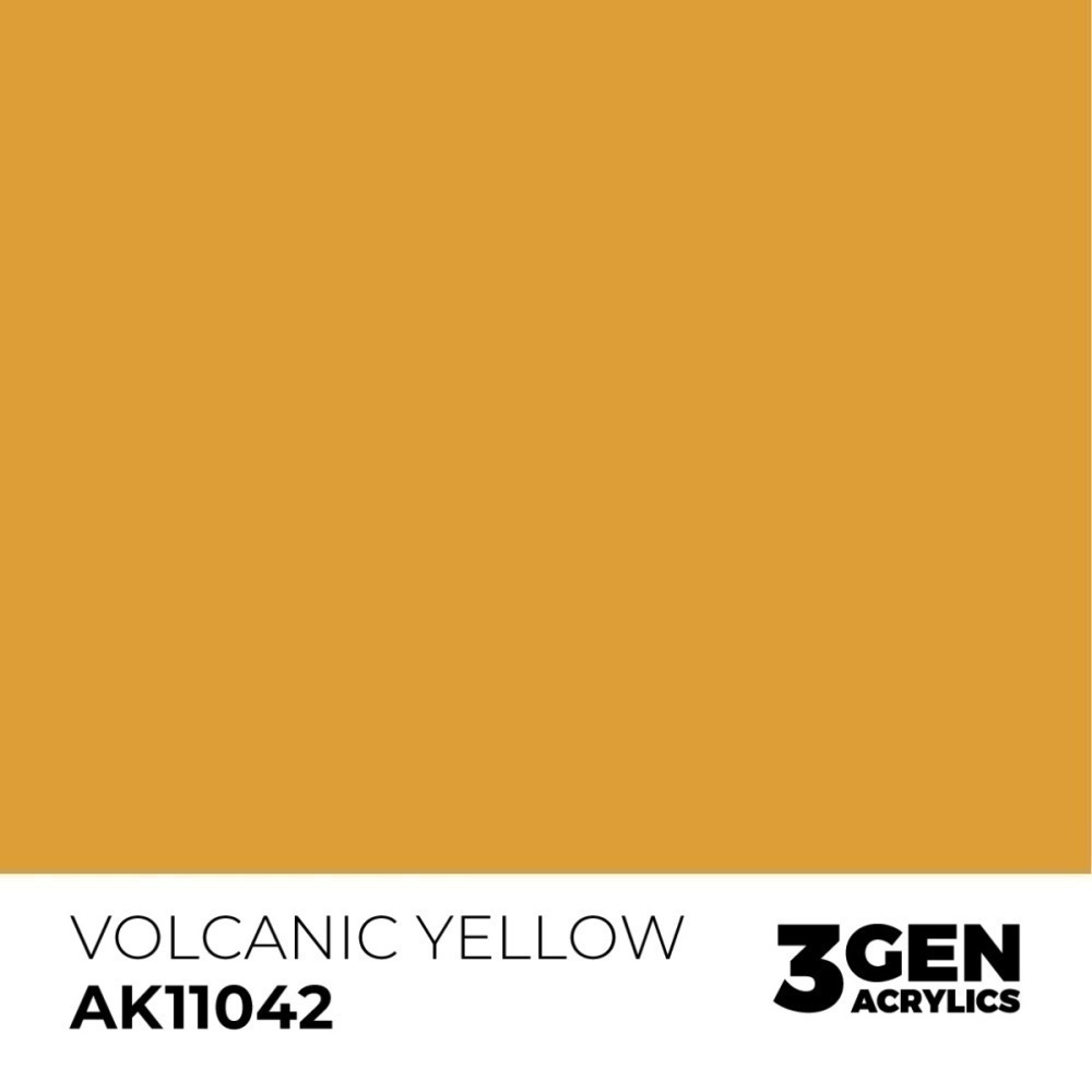 西班牙 AK 3GEN 第三代水性壓克力顏料 火山黃色 VOLCANIC YELLOW AK11042 橘標-細節圖3