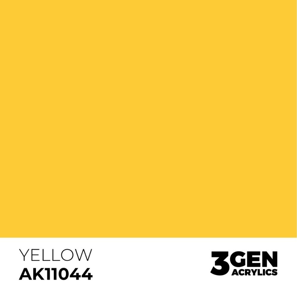 西班牙 AK 3GEN 第三代水性壓克力顏料 黃色 YELLOW AK11044 橘標-細節圖3