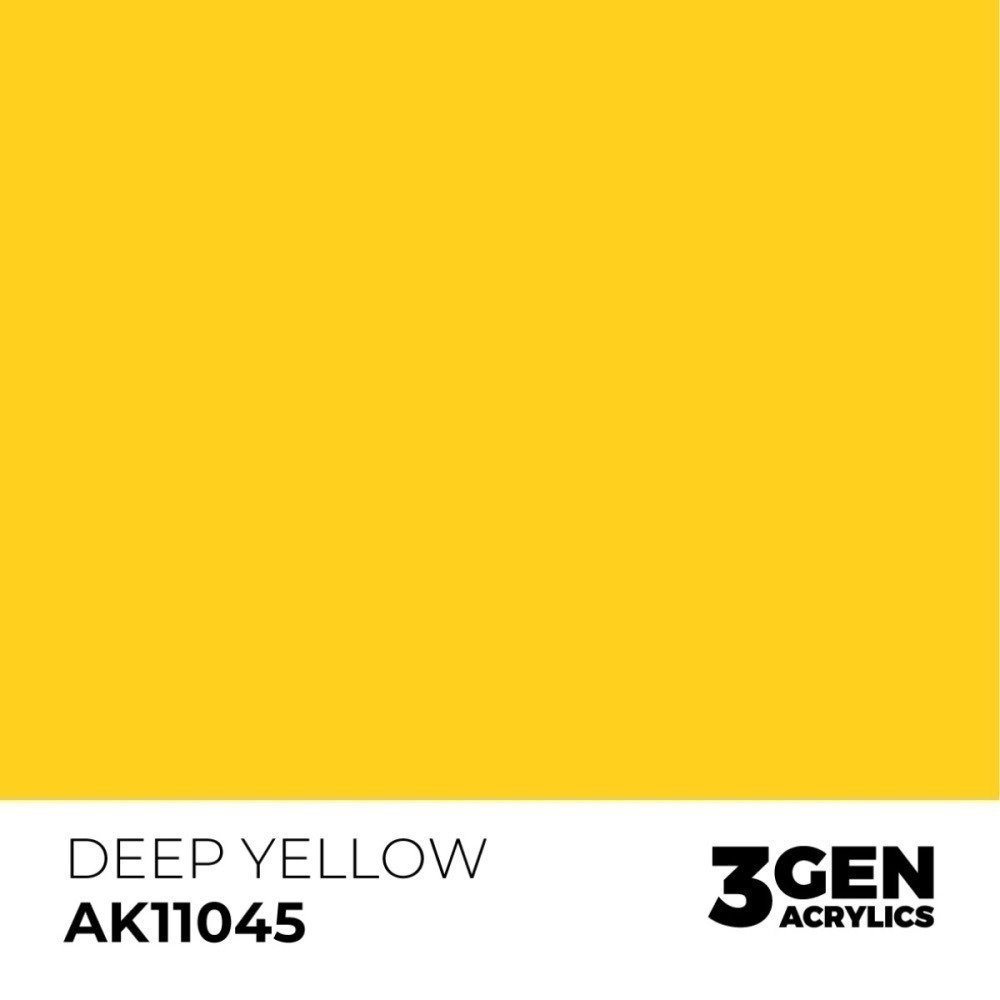 西班牙 AK 3GEN 第三代水性壓克力顏料 深黃色 DEEP YELLOW AK11045 INTENSE 黃標-細節圖3