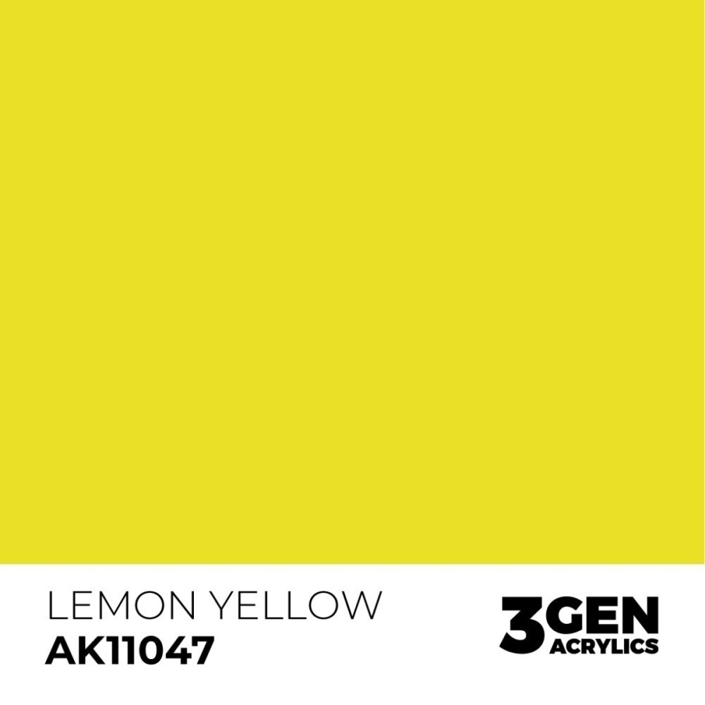 西班牙 AK 3GEN 第三代水性壓克力顏料 檸檬黃色 LEMON YELLOW AK11047 橘標-細節圖3