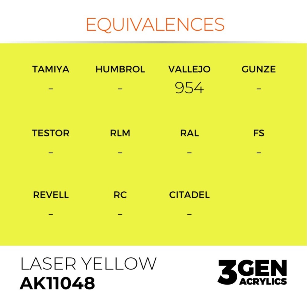 西班牙 AK 3GEN 第三代水性壓克力顏料 雷射黃色 LASER YELLOW AK11048 橘標-細節圖4