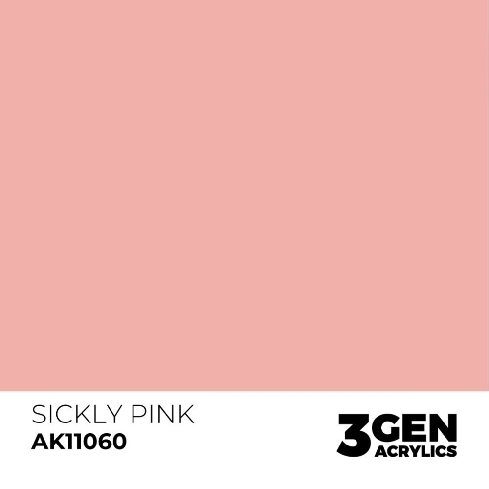 西班牙 AK 3GEN 第三代水性壓克力顏料 病態粉色 SICKLY PINK AK11060 橘標-細節圖3