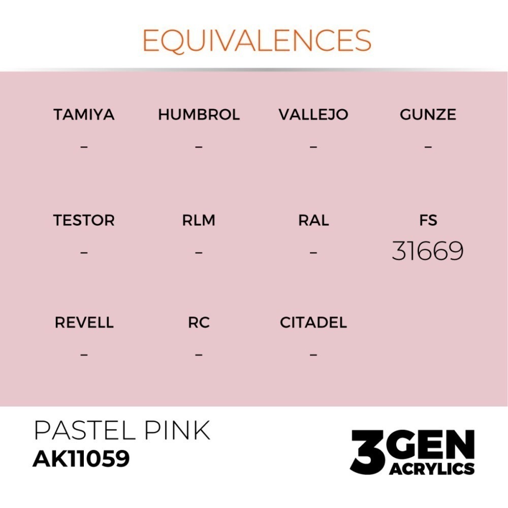 西班牙 AK 3GEN 第三代水性壓克力顏料 粉紅色 PASTEL PINK AK11059 PASTEL 藍標-細節圖4