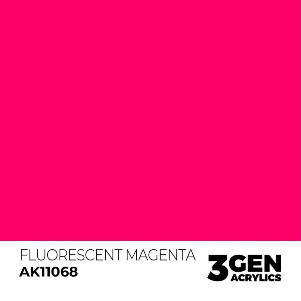 西班牙 AK 3GEN 第三代水性壓克力顏料 螢光洋紅色 FLUORESCENT MAGENTA AK11068 橘標-細節圖3