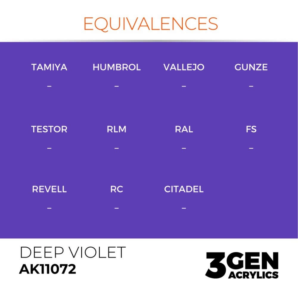 西班牙 AK 3GEN 第三代水性壓克力顏料 深紫羅蘭色 DEEP VIOLET AK11072 INTENSE 黃標-細節圖4