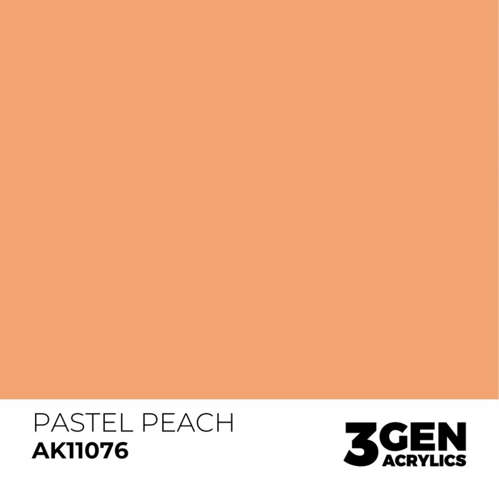 西班牙 AK 3GEN 第三代水性壓克力顏料 粉桃橘色 PASTEL PEACH AK11076 PASTEL 藍標-細節圖3