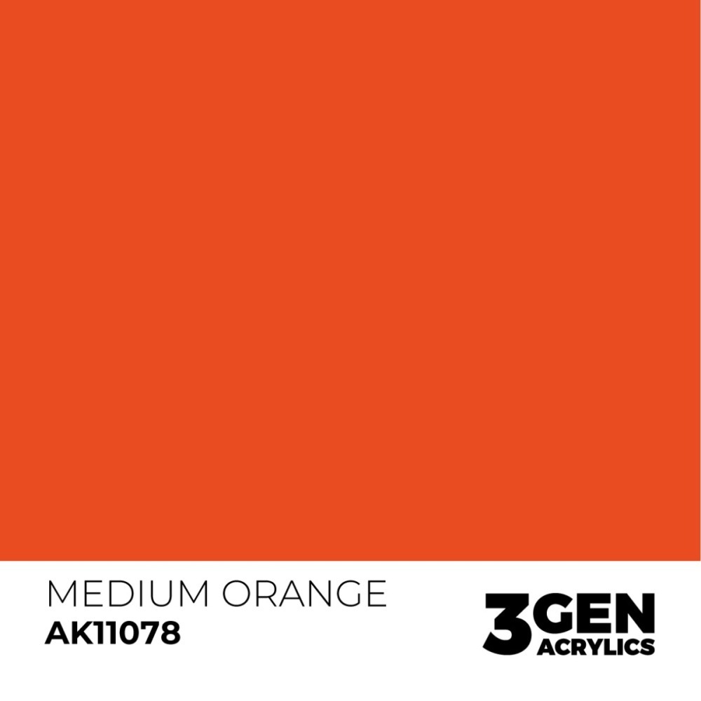 西班牙 AK 3GEN 第三代水性壓克力顏料 中階橘色 MEDIUM ORANGE AK11078 橘標-細節圖3