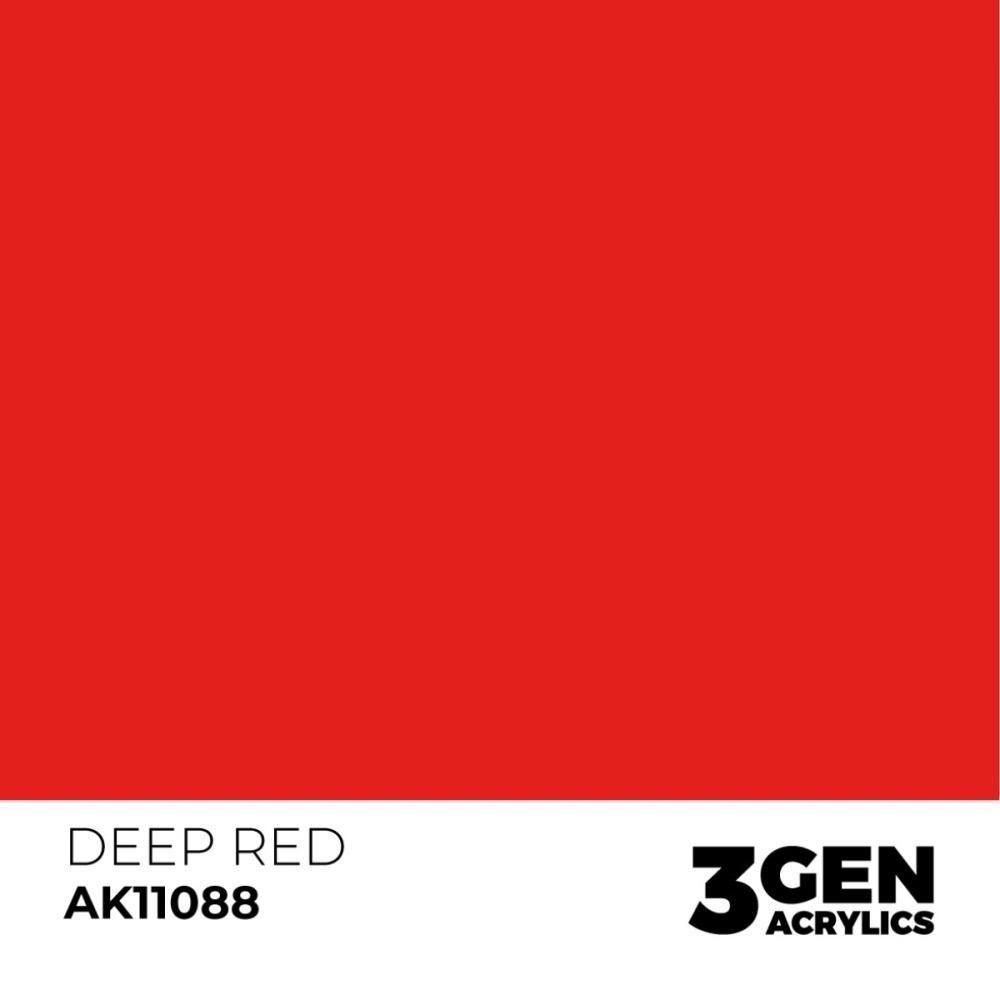 西班牙 AK 3GEN 第三代水性壓克力顏料 深紅色 DEEP RED AK11088 INTENSE 黃標-細節圖2