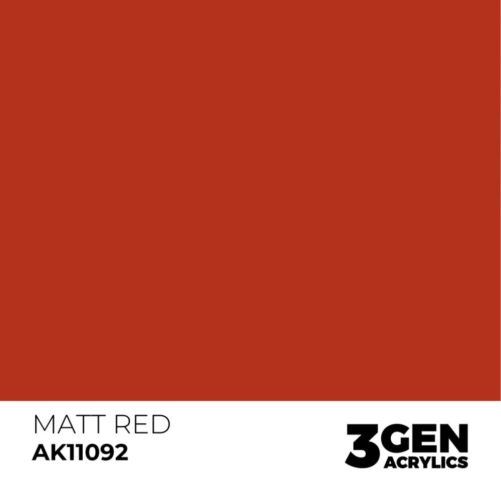 西班牙 AK 3GEN 第三代水性壓克力顏料 消光紅色 MATT RED AK11092 橘標-細節圖3