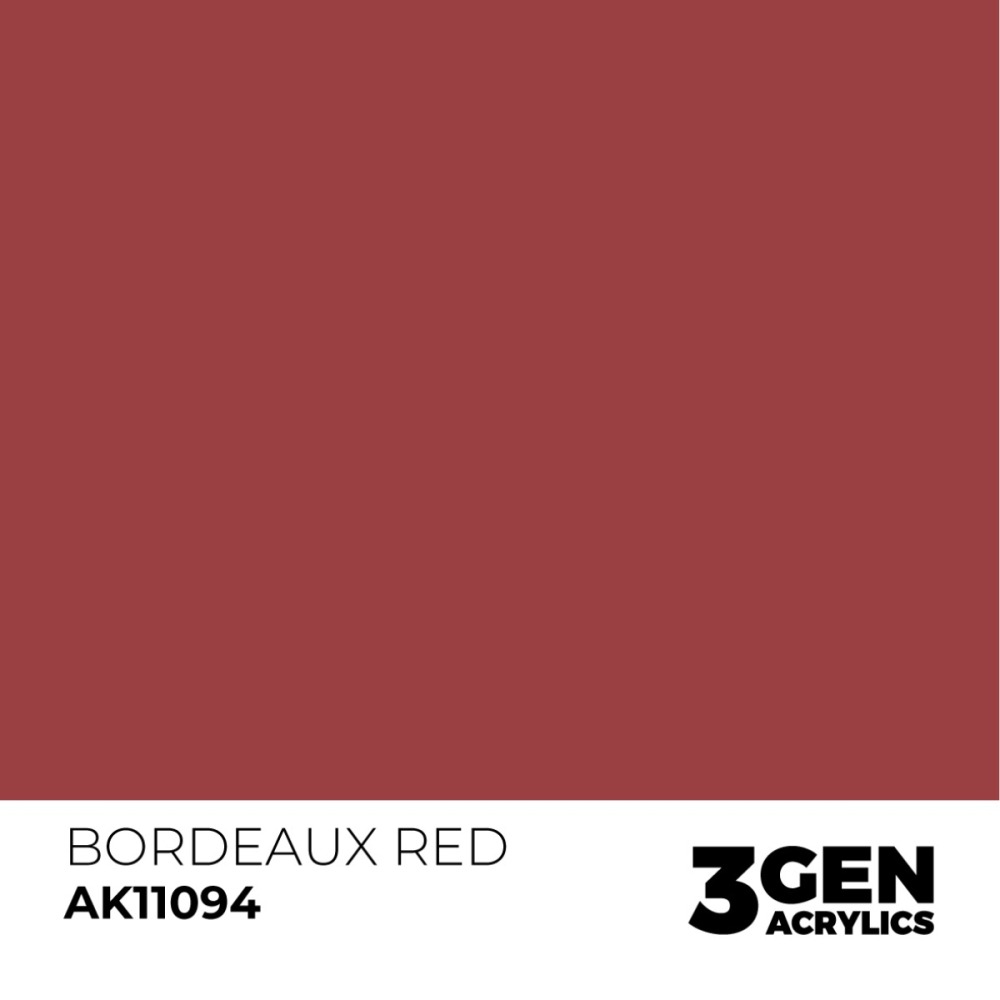 西班牙 AK 3GEN 第三代水性壓克力顏料 波爾多紅色 BORDEAUX RED AK11094 橘標-細節圖3