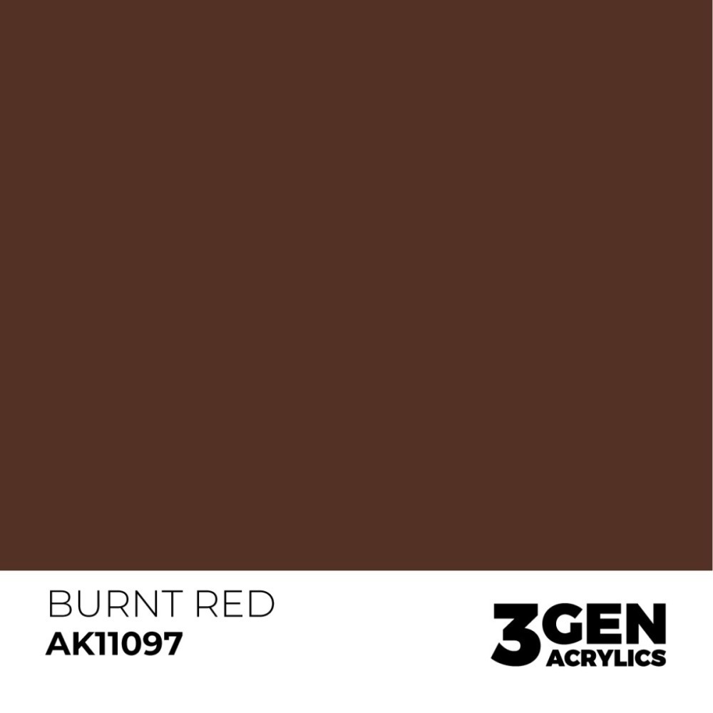 西班牙 AK 3GEN 第三代水性壓克力顏料 焦紅色 BURNT RED AK11097 橘標-細節圖3