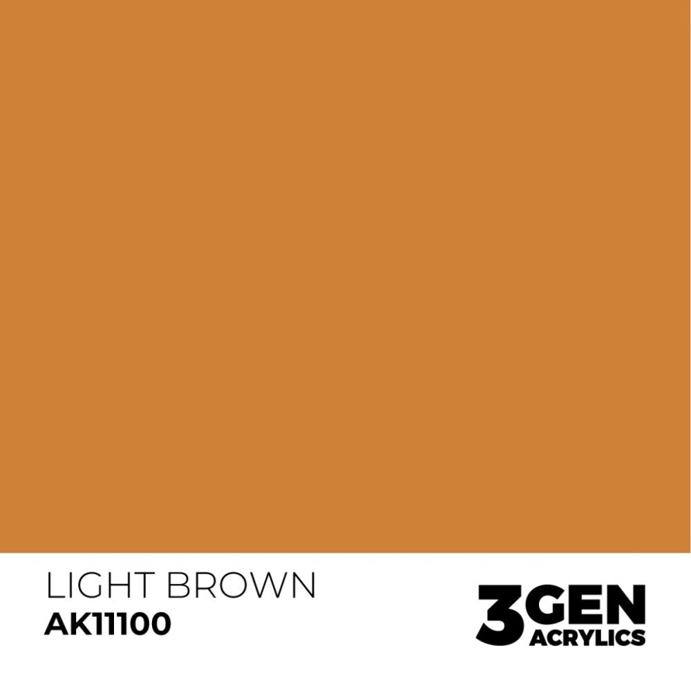 西班牙 AK 3GEN 第三代水性壓克力顏料 亮褐色 LIGHT BROWN AK11100 橘標-細節圖3