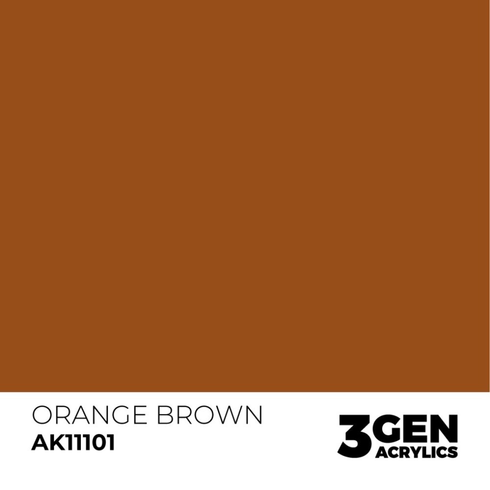 西班牙 AK 3GEN 第三代水性壓克力顏料 橘褐色 ORANGE BROWN AK11101 橘標-細節圖3