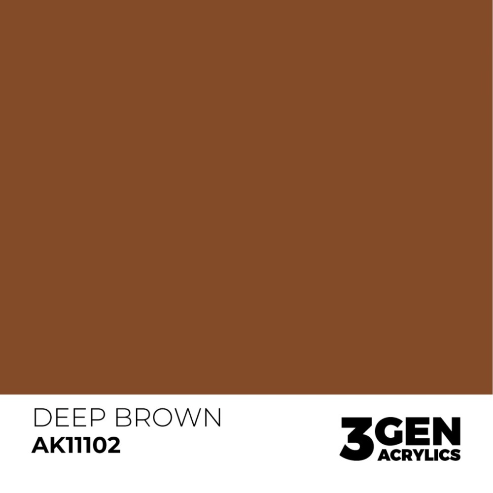 西班牙 AK 3GEN 第三代水性壓克力顏料 深褐色 DEEP BROWN AK11102 INTENSE 黃標-細節圖2