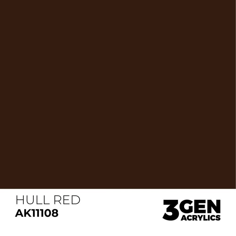 西班牙 AK 3GEN 第三代水性壓克力顏料 艦底紅色 HULL RED AK11108 橘標-細節圖3