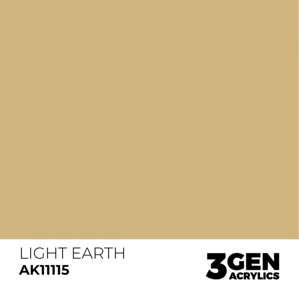 西班牙 AK 3GEN 第三代水性壓克力顏料 亮土黃色 LIGHT EARTH AK11115 橘標-細節圖2