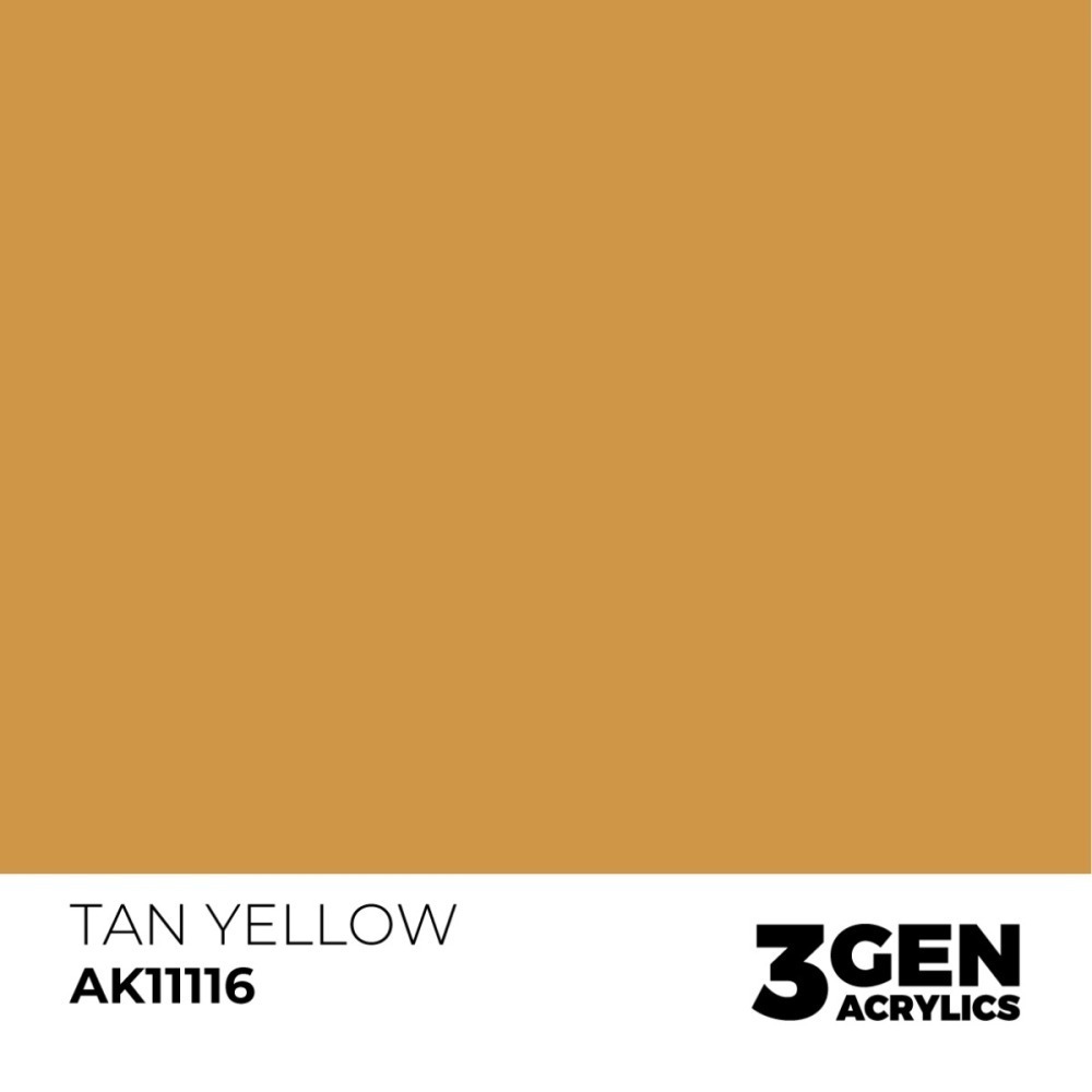 西班牙 AK 3GEN 第三代水性壓克力顏料 黃棕色 TAN YELLOW AK11116 橘標-細節圖3
