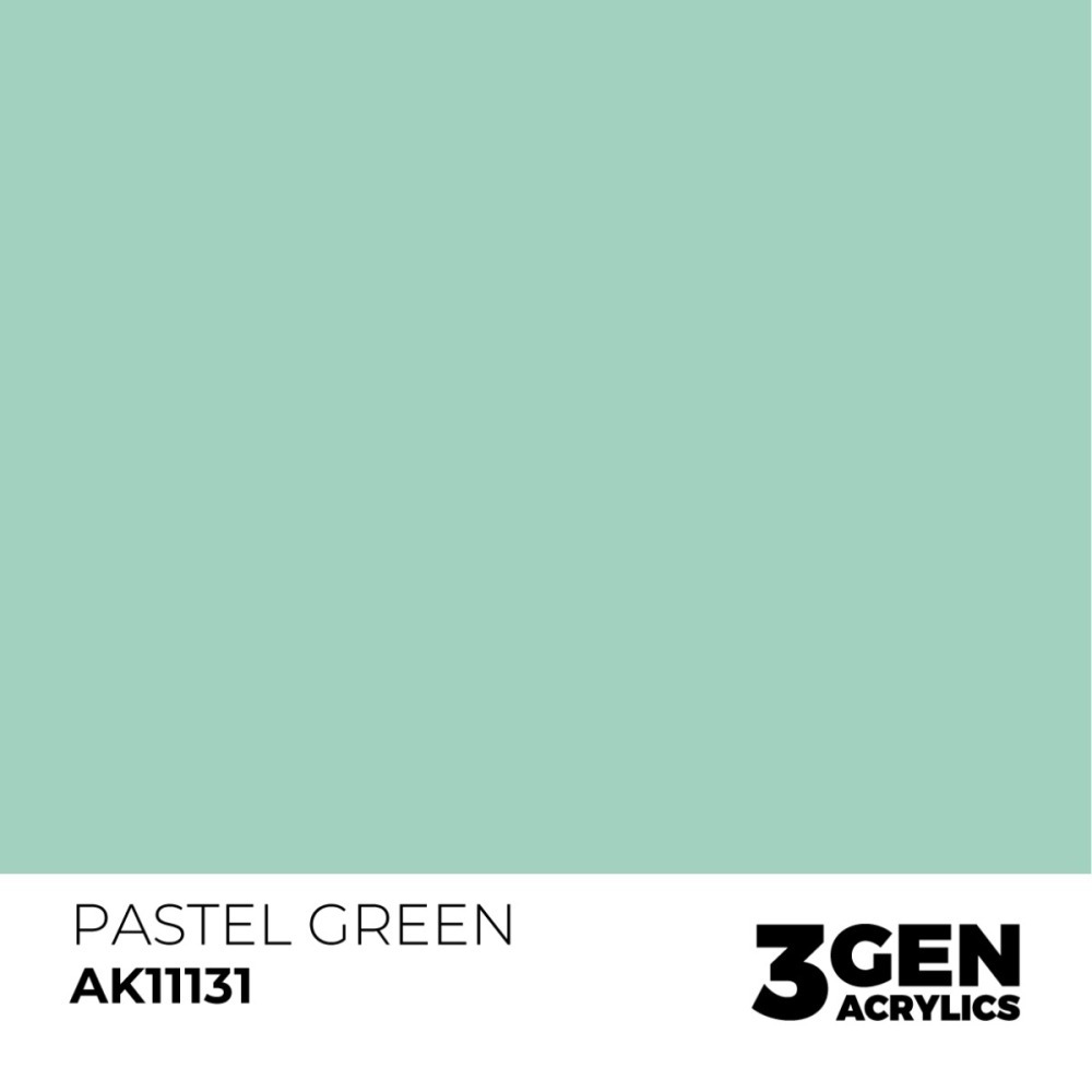 西班牙 AK 3GEN 第三代水性壓克力顏料 粉綠色 PASTEL GREEN AK11131 PASTEL 藍標-細節圖3
