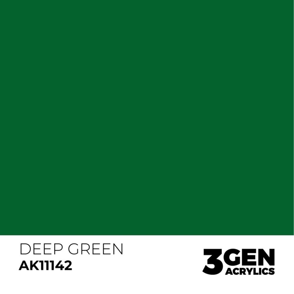 西班牙 AK 3GEN 第三代水性壓克力顏料 深綠色 DEEP GREEN AK11142 INTENSE 黃標-細節圖3