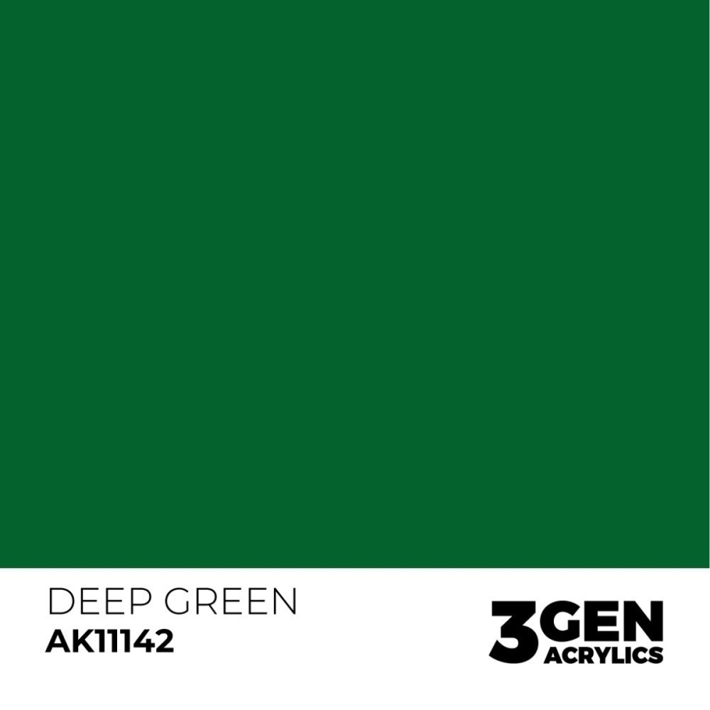 西班牙 AK 3GEN 第三代水性壓克力顏料 深綠色 DEEP GREEN AK11142 INTENSE 黃標-細節圖3