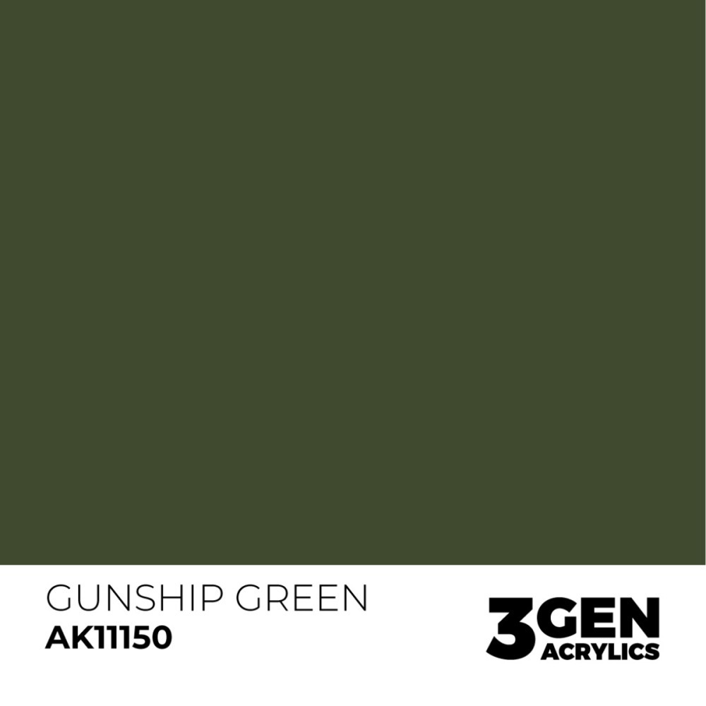 西班牙 AK 3GEN 第三代水性壓克力顏料 砲艇綠色 GUNSHIP GREEN AK11150 橘標-細節圖3