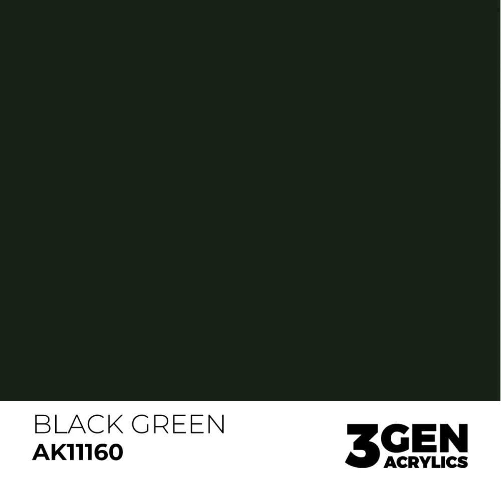 西班牙 AK 3GEN 第三代水性壓克力顏料 墨綠色 BLACK GREEN AK11160 橘標-細節圖3