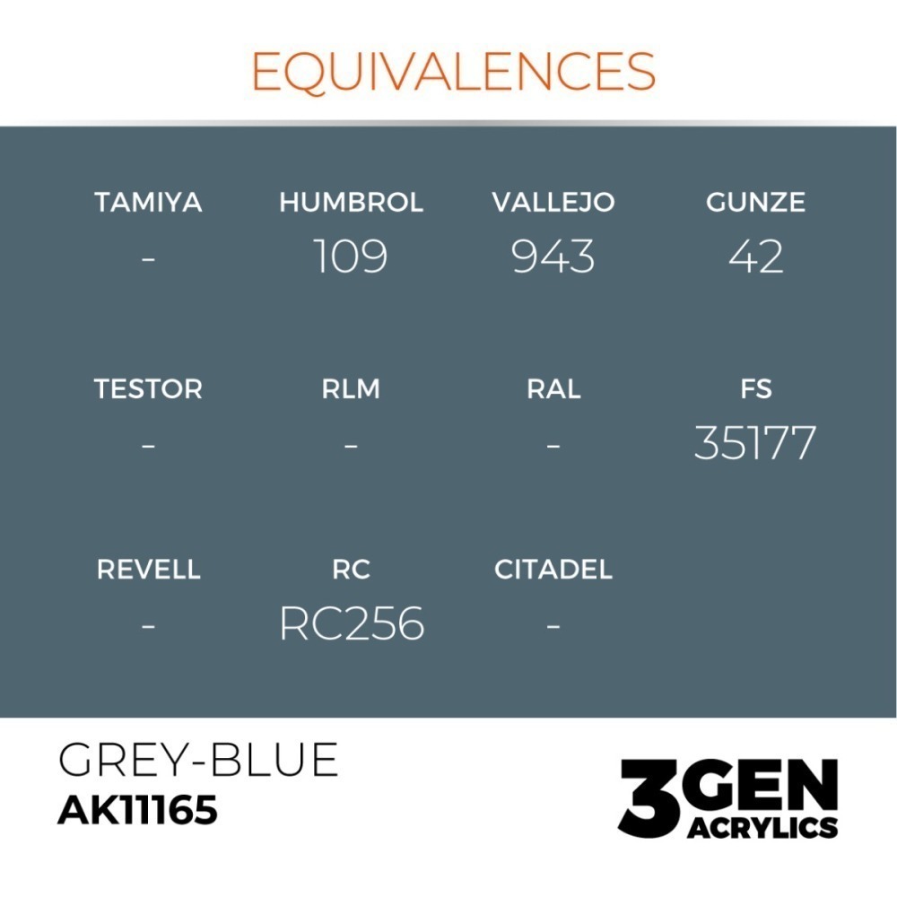 西班牙 AK 3GEN 第三代水性壓克力顏料 灰藍色 GREY-BLUE AK11165 橘標-細節圖4