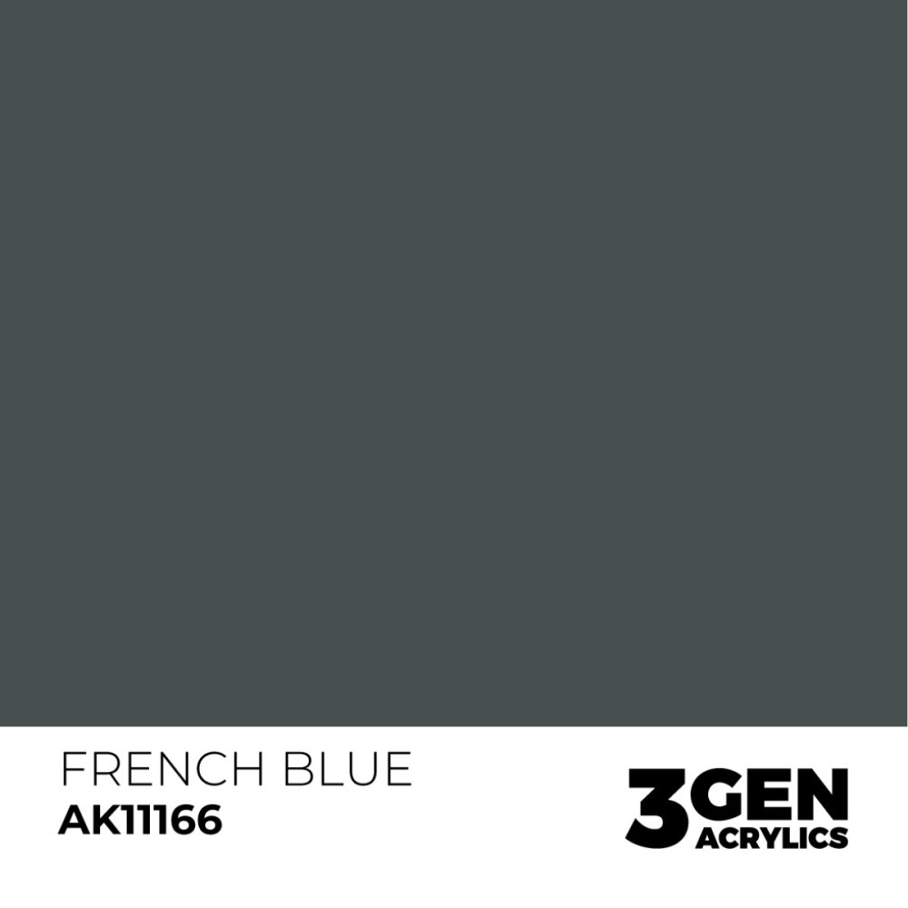 西班牙 AK 3GEN 第三代水性壓克力顏料 法蘭西藍色 FRENCH BLUE AK11166 橘標-細節圖3