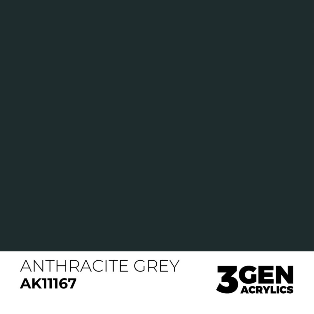 西班牙 AK 3GEN 第三代水性壓克力顏料 煤炭灰色 ANTHRACITE GREY AK11167 橘標-細節圖3