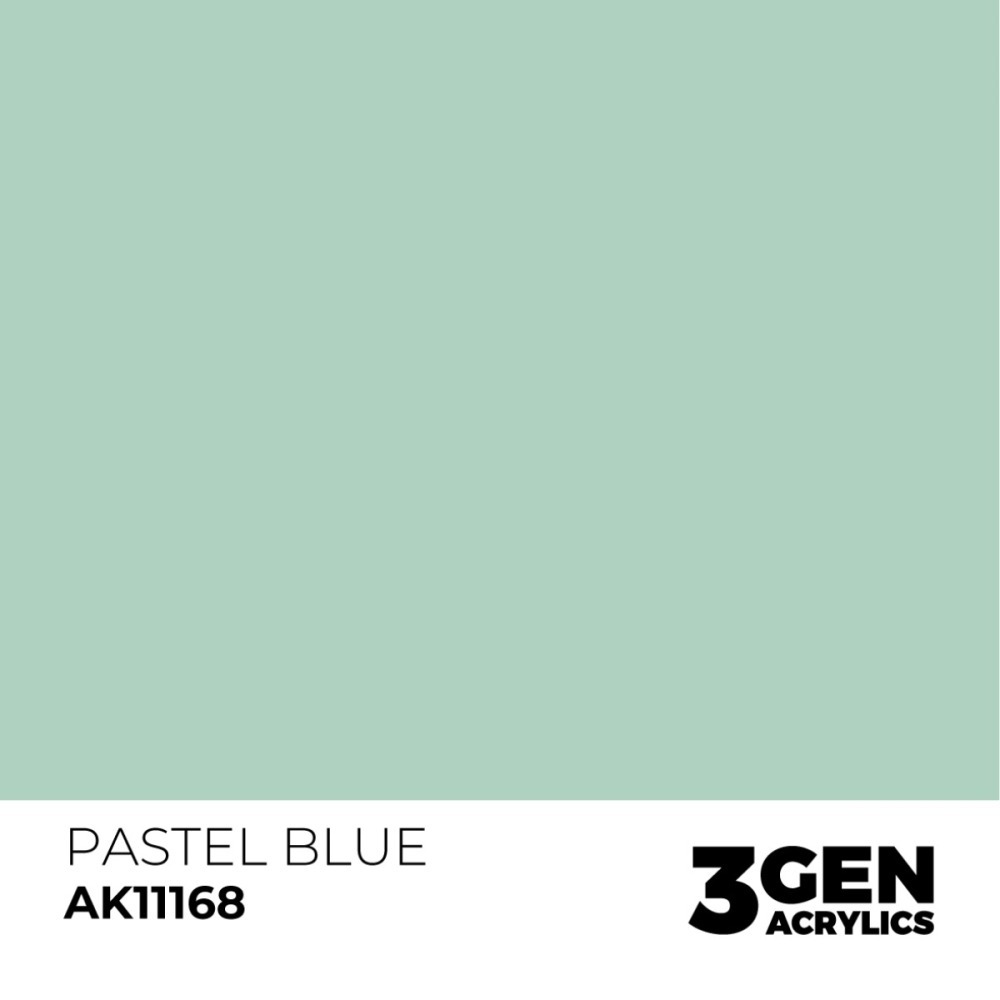 西班牙 AK 3GEN 第三代水性壓克力顏料 粉藍色 PASTEL BLUE AK11168 PASTEL 藍標-細節圖3
