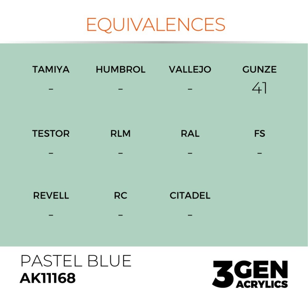 西班牙 AK 3GEN 第三代水性壓克力顏料 粉藍色 PASTEL BLUE AK11168 PASTEL 藍標-細節圖4