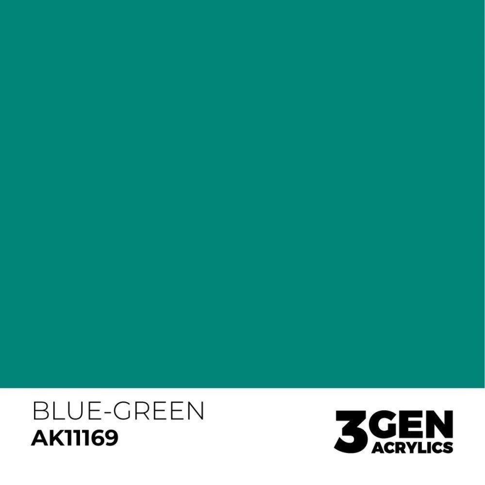 西班牙 AK 3GEN 第三代水性壓克力顏料 藍綠色 BLUE-GREEN AK11169 橘標-細節圖3