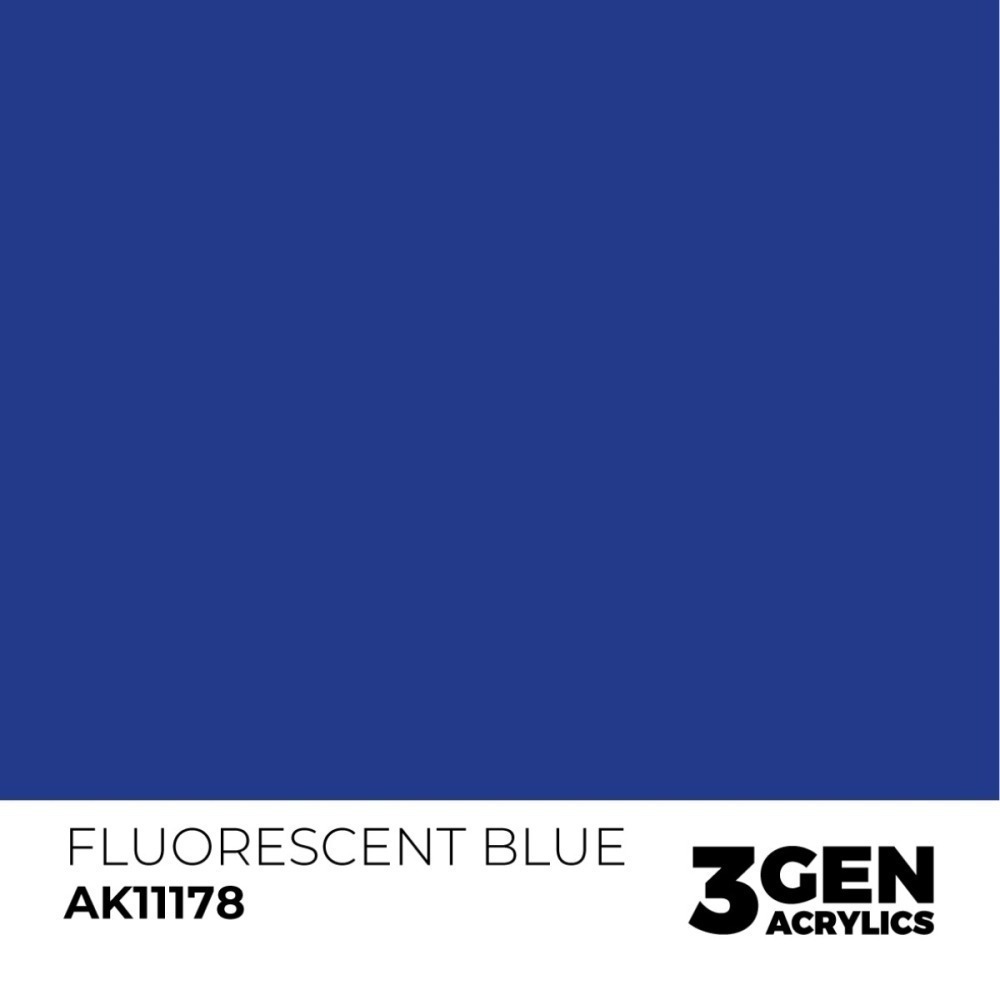 西班牙 AK 3GEN 第三代水性壓克力顏料 螢光藍色 FLUORESCENT BLUE AK11178 橘標-細節圖3