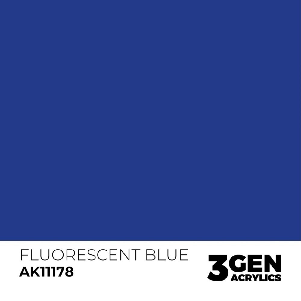 西班牙 AK 3GEN 第三代水性壓克力顏料 螢光藍色 FLUORESCENT BLUE AK11178 橘標-細節圖3