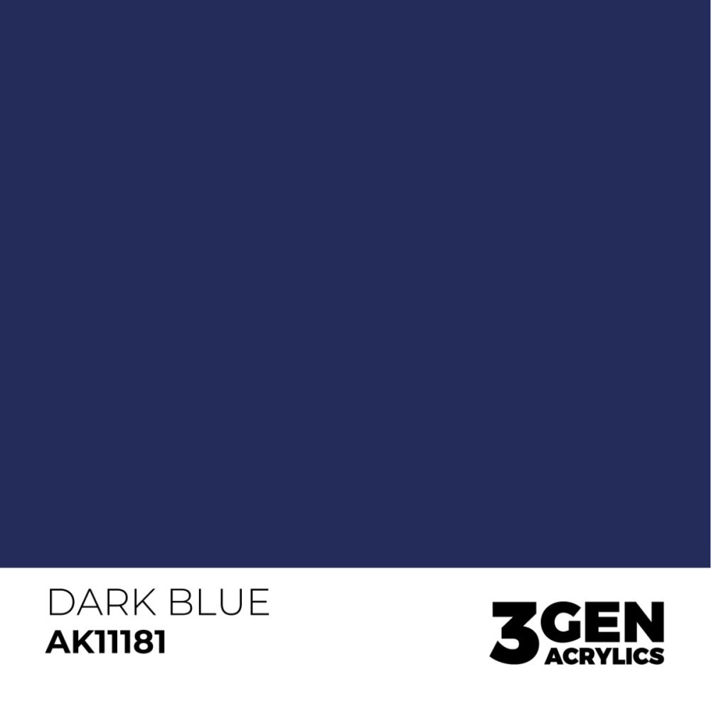 西班牙 AK 3GEN 第三代水性壓克力顏料 暗藍色 DARK BLUE AK11181 橘標-細節圖3