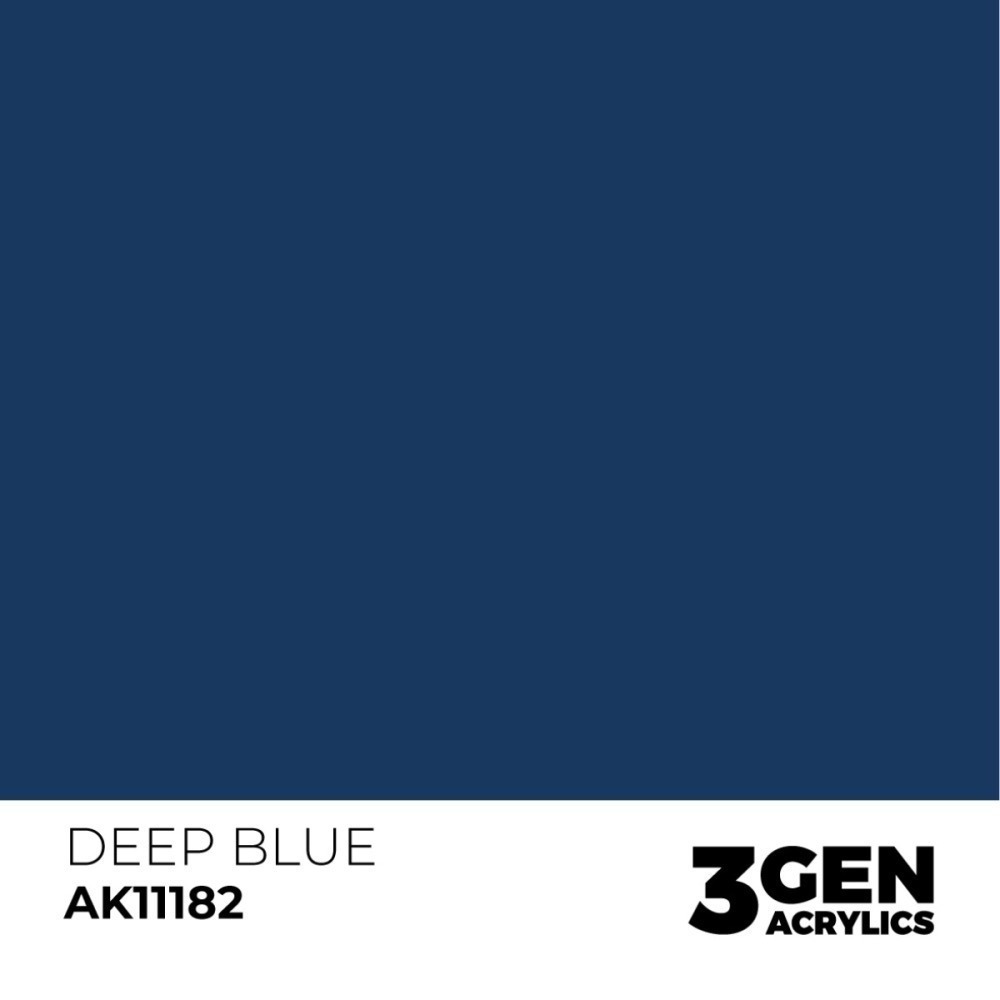 西班牙 AK 3GEN 第三代水性壓克力顏料 深藍色 DEEP BLUE AK11182 INTENSE 黃標-細節圖3
