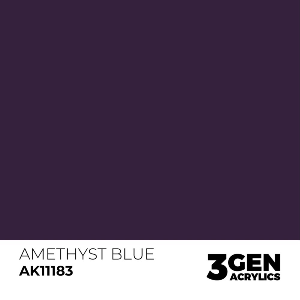 西班牙 AK 3GEN 第三代水性壓克力顏料 紫水晶藍色 AMETHYST BLUE AK11183 橘標-細節圖3