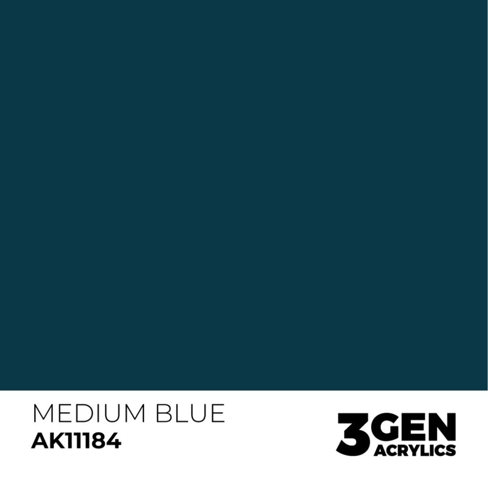 西班牙 AK 3GEN 第三代水性壓克力顏料 中階藍色 MEDIUM BLUE AK11184 橘標-細節圖3