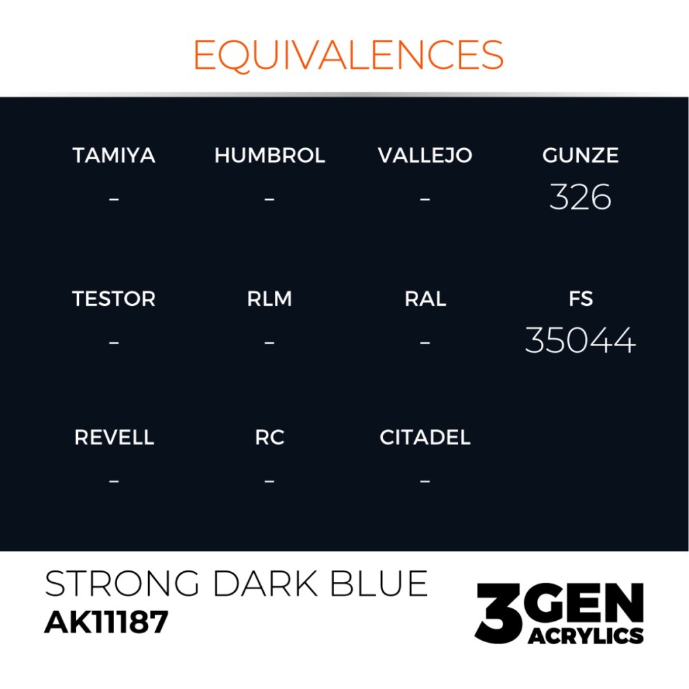 西班牙 AK 3GEN 第三代水性壓克力顏料 強烈暗藍色 STRONG DARK BLUE AK11187 橘標-細節圖4