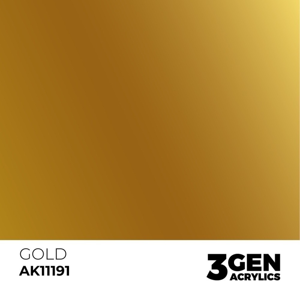 西班牙 AK 3GEN 第三代水性壓克力顏料 金色 GOLD AK11191 METALLIC 金屬色-細節圖3